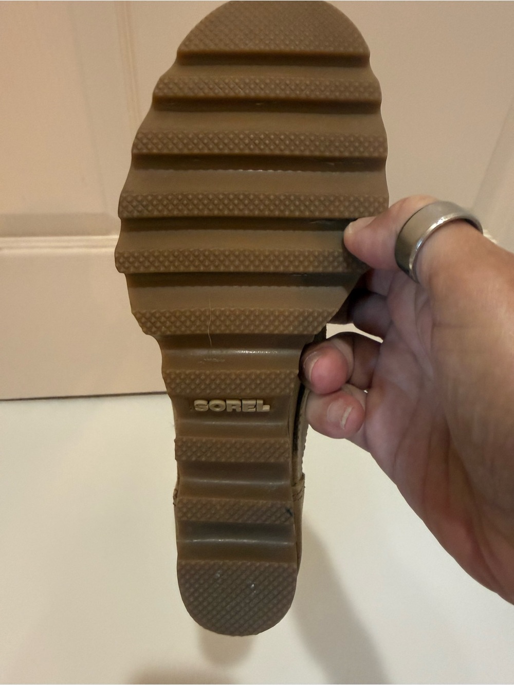 Women’s Sorel Open-Toe Lace-Up Sandals in Tan - Picture 6 of 7